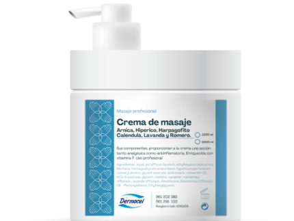 Crema para masajes profesionales con Árnica, Hipérico, Harpagofito.... Dermocel