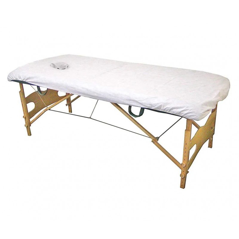 Cubrecamillas desechable con agujero facial paquete de 10 - Dermocel Cubrecamillas desechable con agujero facial paquete de 10 - Dermocel