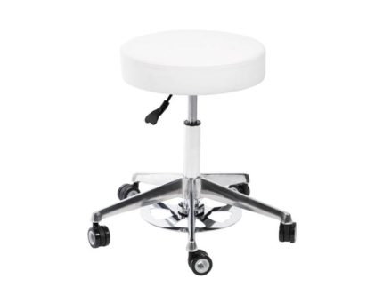 Taburete con ruedas regulable base aluminio - Dermocel