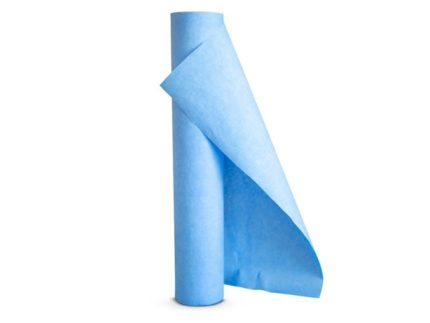 Papel de Camilla Parafinado Tela Azul , Rollo 2 Kg- Dermocel
