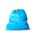 Bolsa de basura azul de 50 litros de 70x75cm con autocierre, 15 unidades