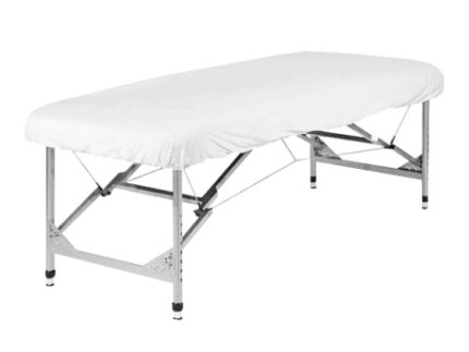 Sábana cubrecamillas desechable plastificada ajustable caja de 100 unidades - Dermocel